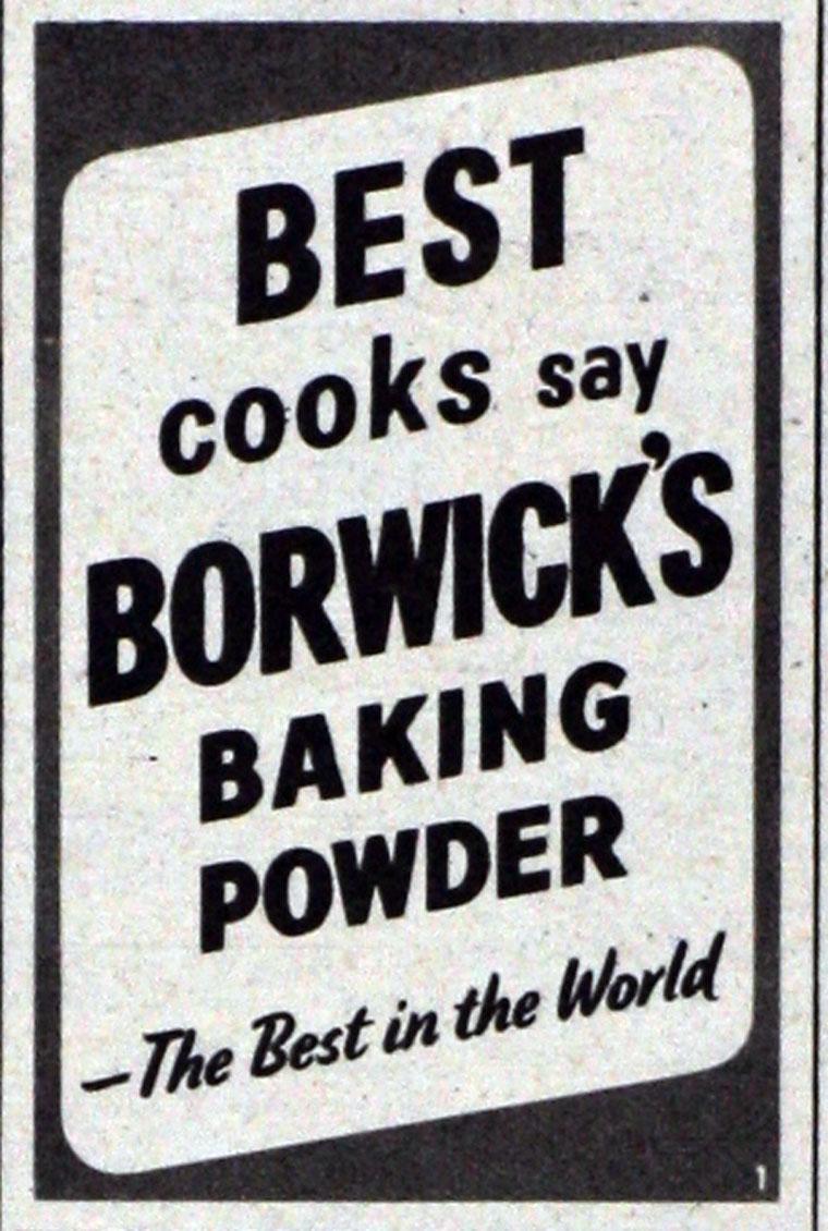 Wartime Borwick's advertisement, 1942